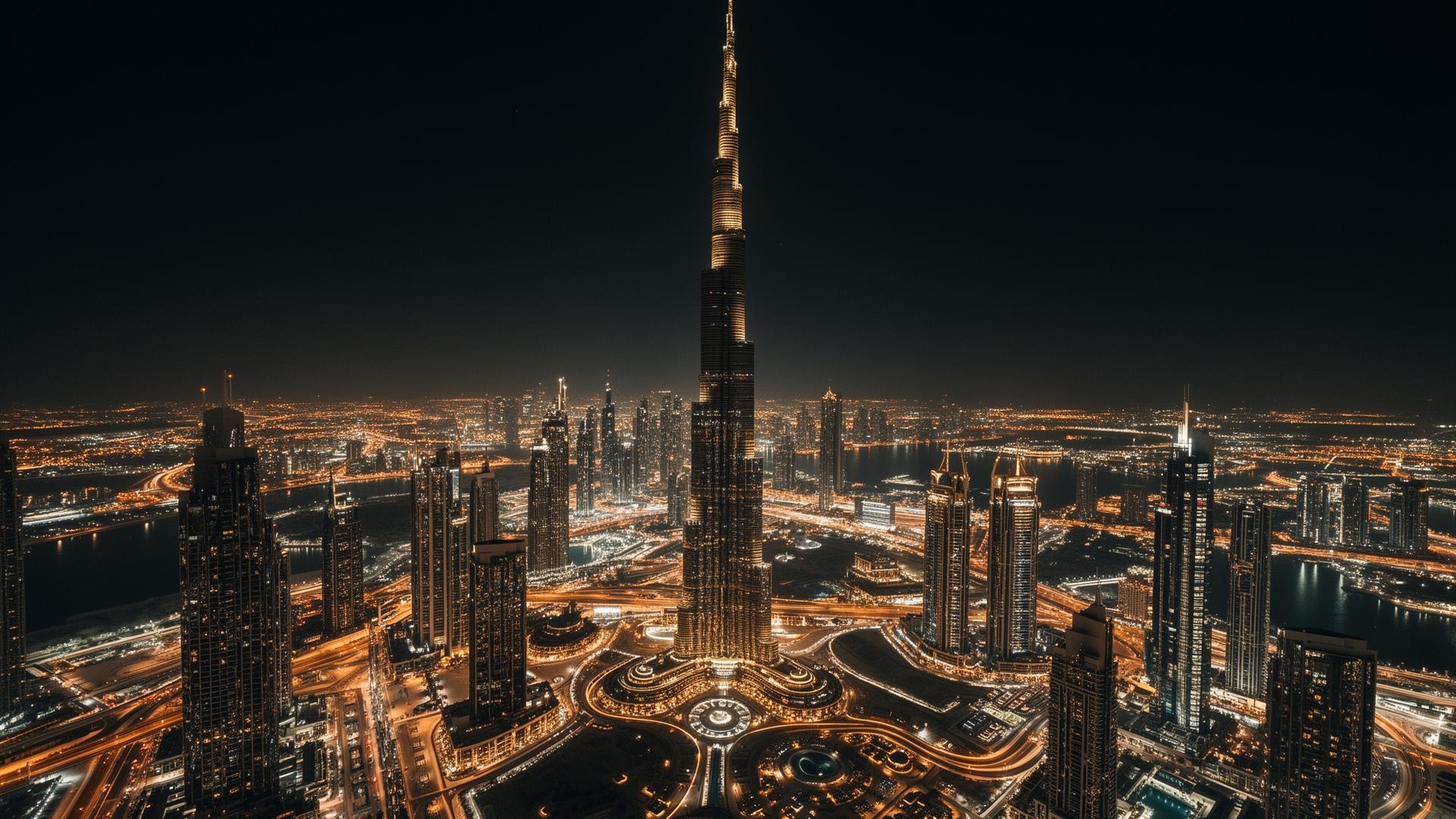 Dubai skyline at dusk